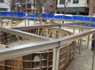 테크 기둥설치 작업 올 스텐레스