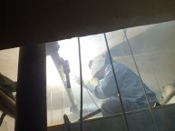 소방배관 65A 배관누수물이 붐어져 나오고 있어 긴급 투입군데 군데 부식으로 구멍있어500정도 절단하여 용접