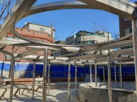 아이들 놀이터 테크라운드 제작설치 작업