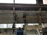 서포트 설치후 배관설치 연결작업고소작업에 추위속에도작업은 계속됩니다