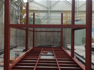 130평 규모의 친환경 염산생산 화학공장 신설 탈수기 프레임제작을 200H빔으로 제작함